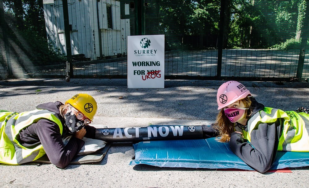 Rebels protesting against fracking