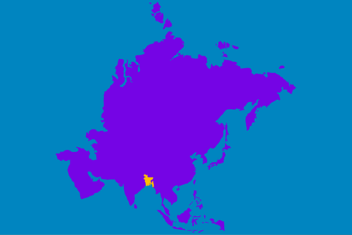 Map showing Bangladesh