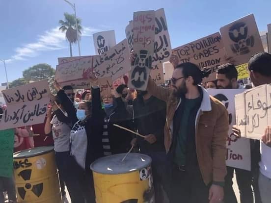 Image of demonstrators at the protest